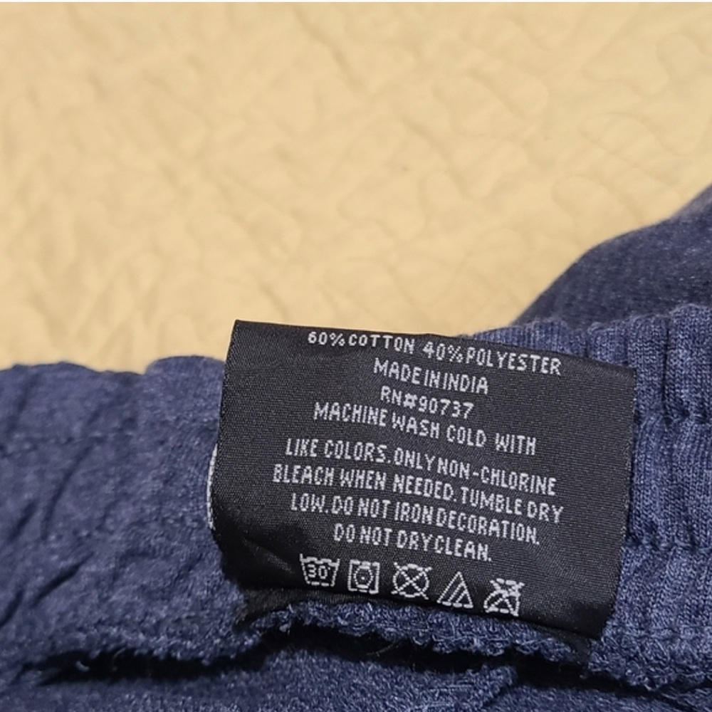 True Religion Blue with Silver Foil Logo Jogger Pants Size Large - Picture 2 of 4